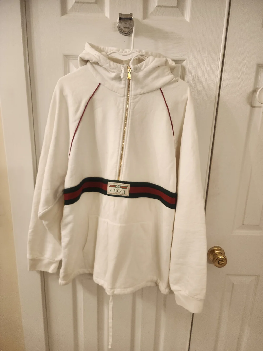 Gucci Hooded Zip Pullover with Signature Web Stripe